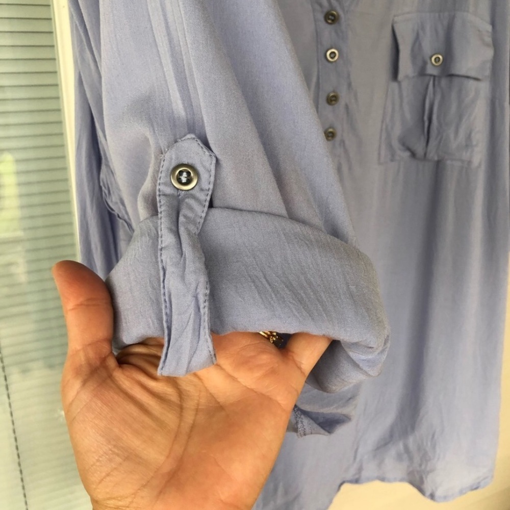 Torrid Light Weight Split Neckline Half Buttoned … - image 3